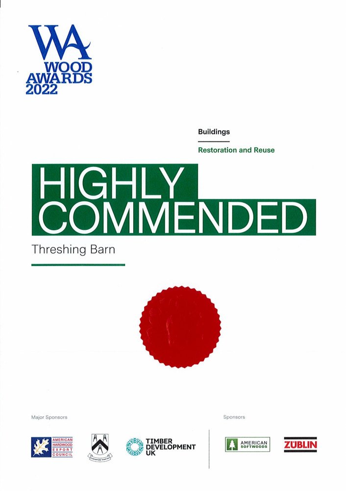 Highly Commended by The Wood Awards